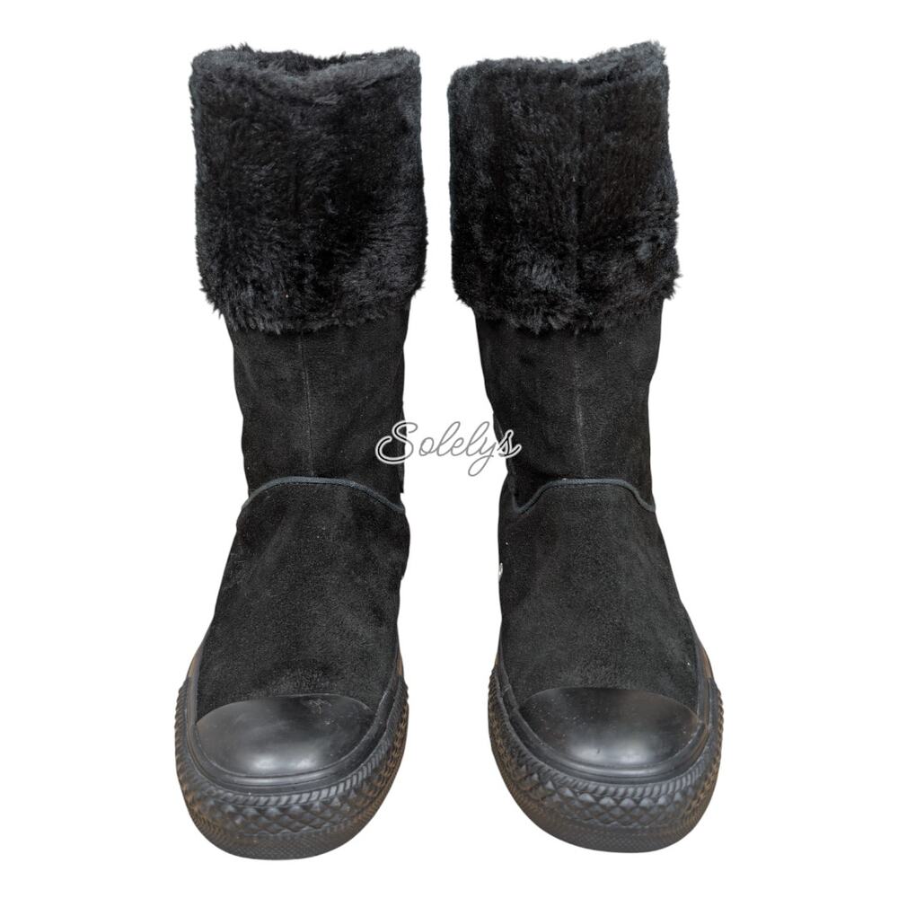 Converse CTAS 2011 Andover XHI Calf High Black Suede Leather Foldover Boot 7